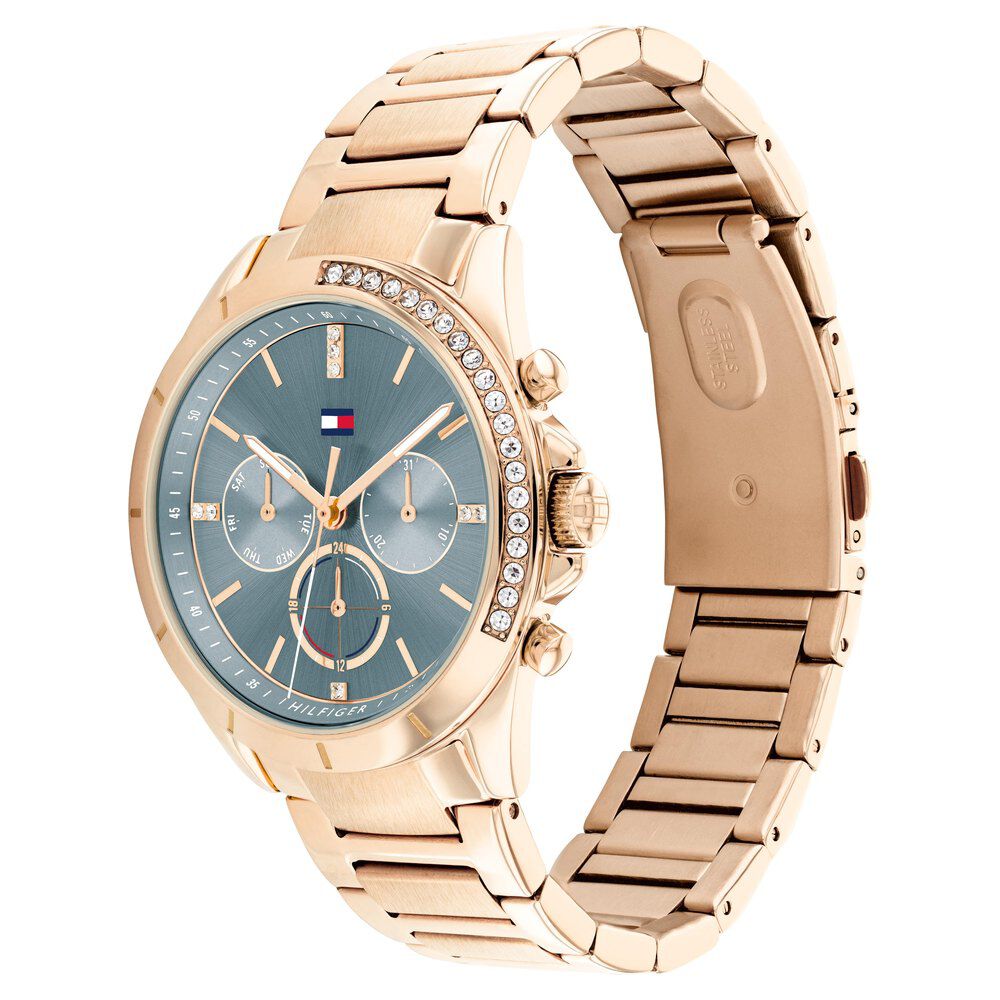 Tommy Hilfiger Quartz Multifunction Blue Dial Stainless Steel Strap Watch  for Women