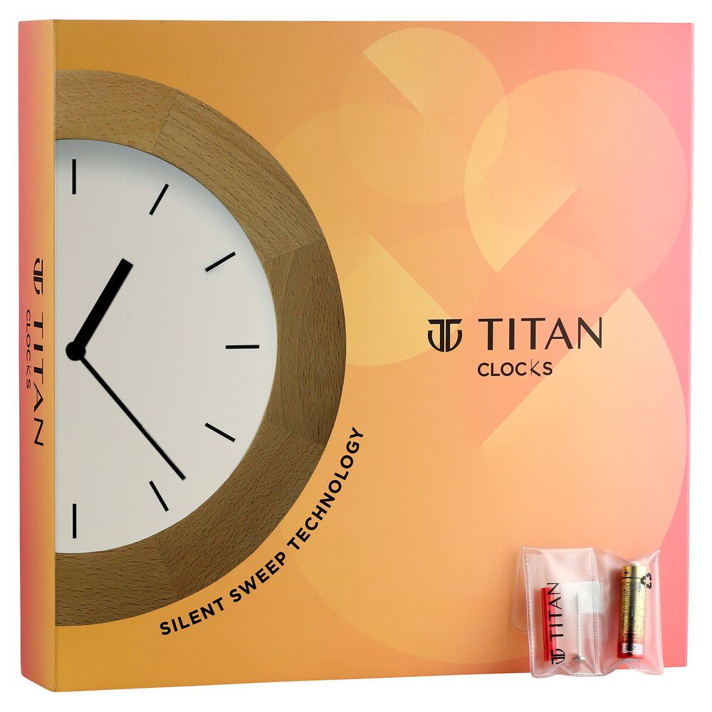 Titan Wooden Wall Clock with Dark Brown Dial
