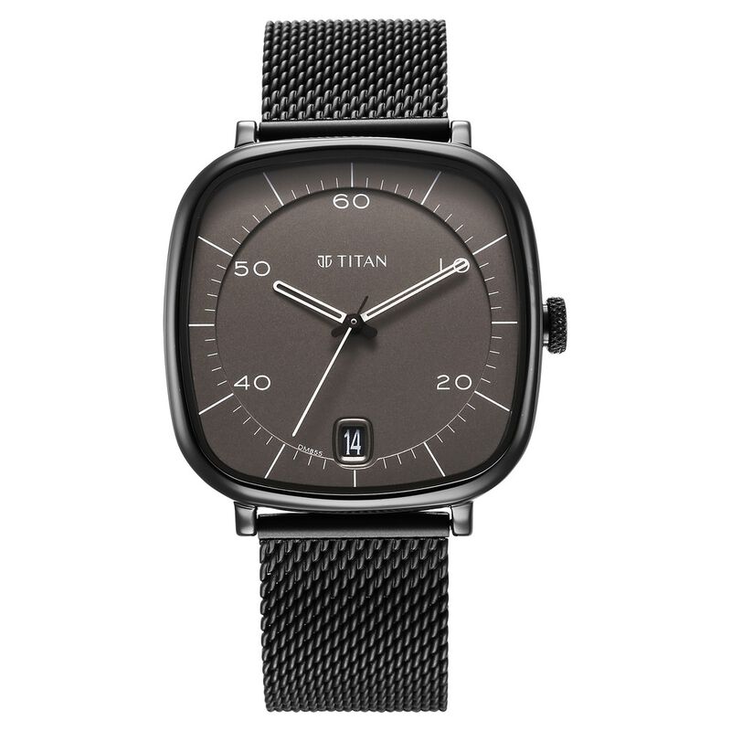 Buy Online Titan Quartz Analog with Day and Date Black Dial Metal Strap  Watch for Men - nr1824ym01