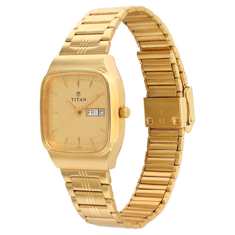 Titan Men Stainless Steel Analog Gold Dial Watch-Nl1647Ym02/Nm1647Ym02,  Band Color-Gold : Amazon.in: Fashion