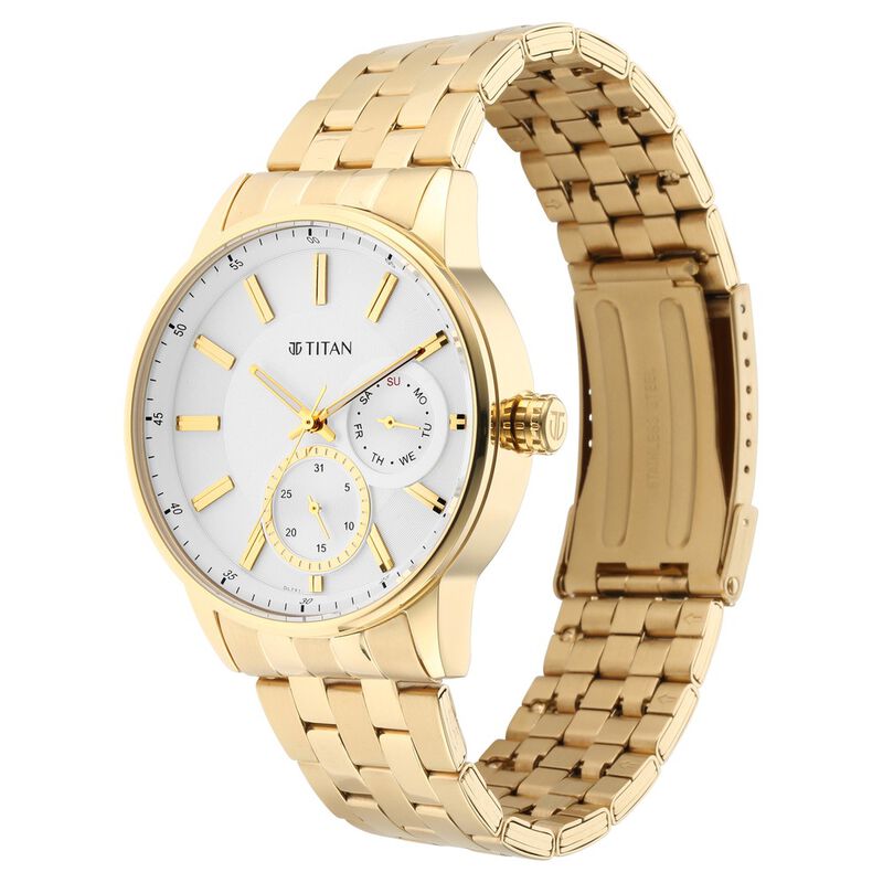 Buy online Titan Analog White Dial Men's Watch-9441km02 from