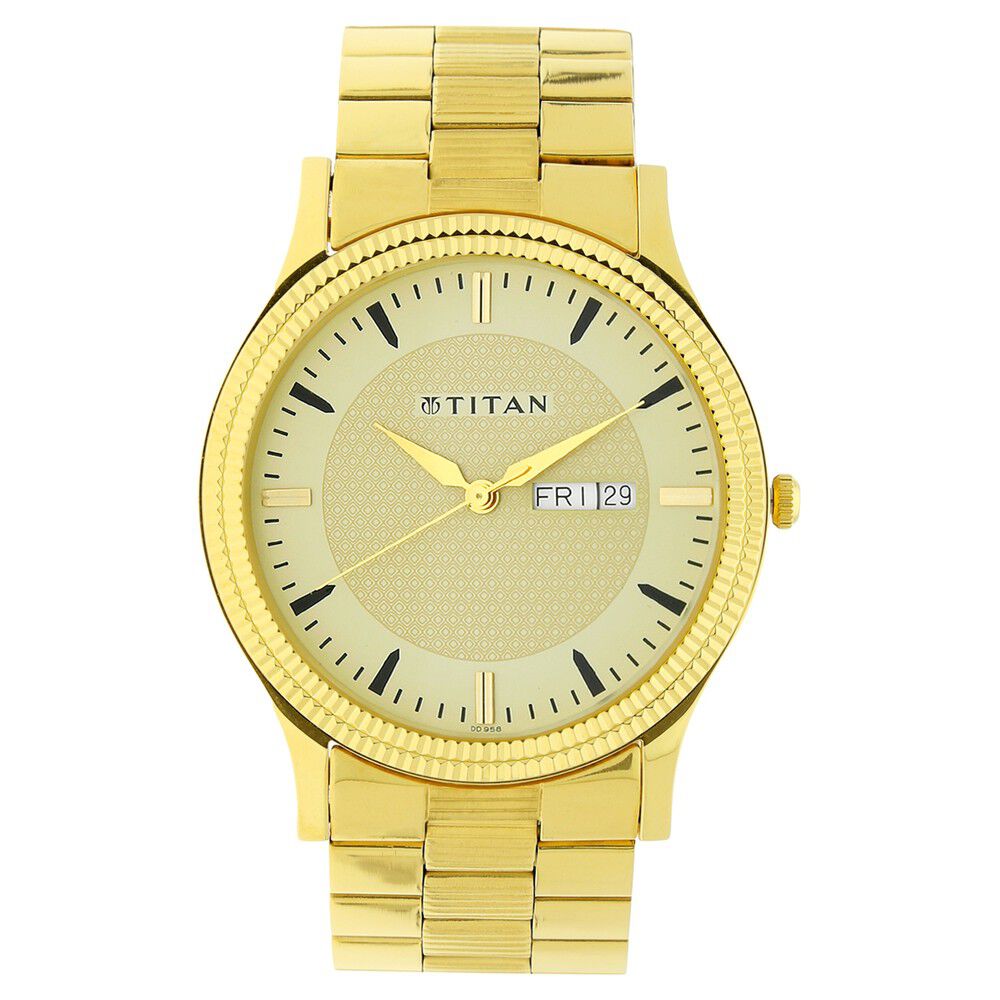 Buy Online Titan Neo Splash Quartz Analog with Date Brown Dial Stainless  Steel Strap Watch for Men - 1849km04 | Titan