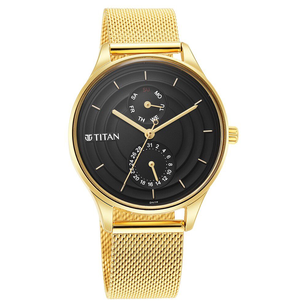 Buy Online Titan Grandmaster Black Dial Quartz Multifunction Metal Strap  watch for Men - 1787km02_p | Titan