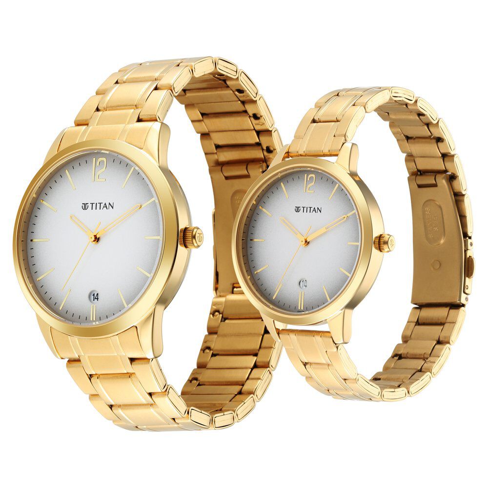 Buy online Titan Bandhan Analog White Dial Couple's Watch - Ne13772385ym01  from watches for Women by Titan for ₹11495 at 0% off | 2024 Limeroad.com