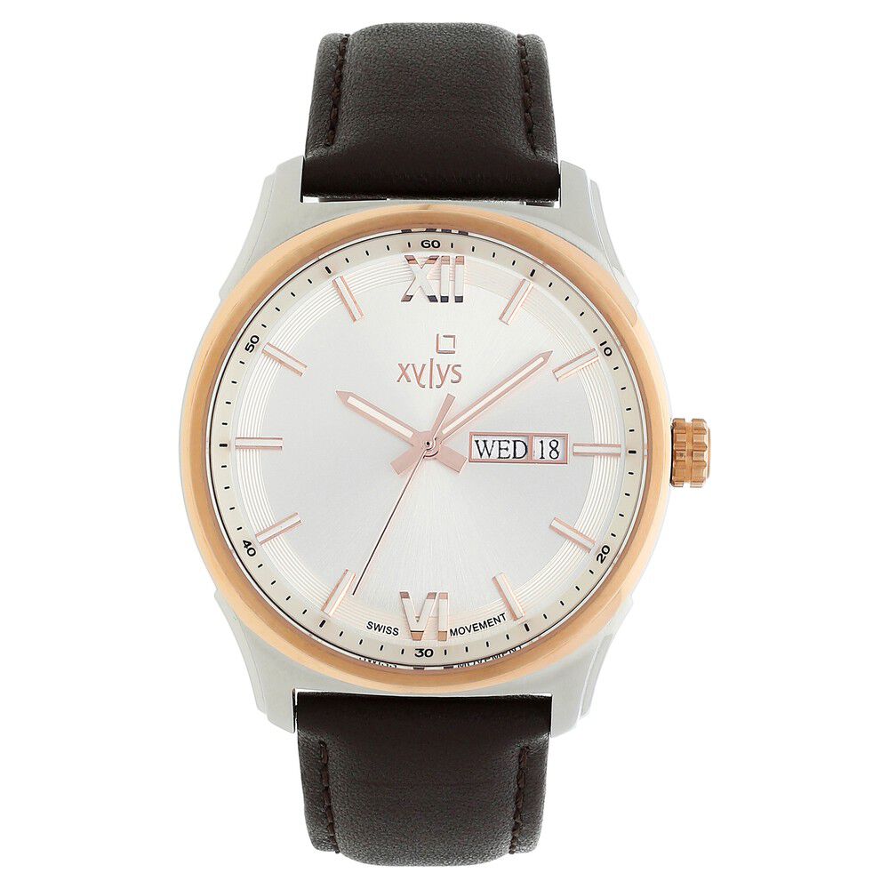 Brown Xylys White Dial Leather Strap Watch NE9294SL01 at Rs 20700/piece in  Chandigarh