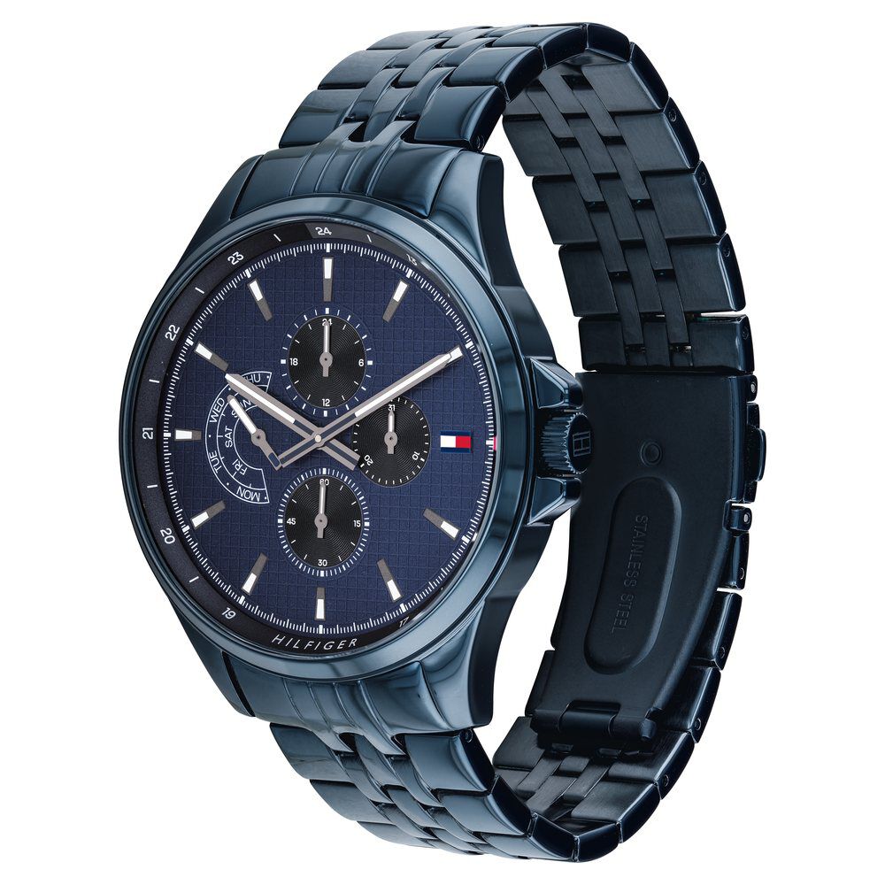 Tommy Hilfiger Quartz Multifunction Blue Dial Stainless Steel Strap Watch  for Men