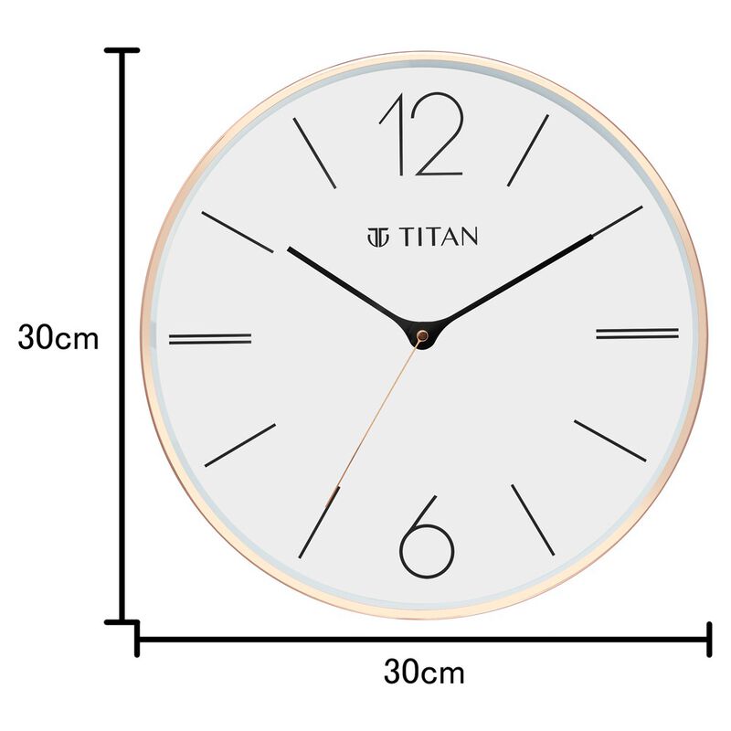 Buy Online Titan 32.5 cm White-Lume Wall Clock: Stylish Nighttime