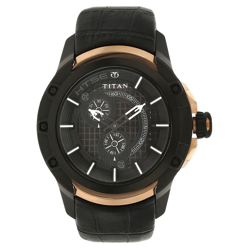 Buy Online Titan HTSE Black Dial Solar Powered Stainless Steel Strap watch  for Men - ne1549sm01 | Titan