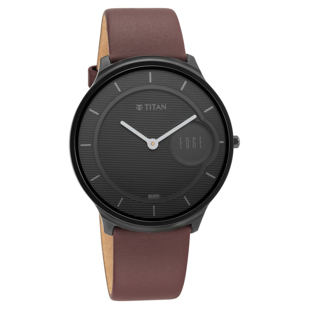 Buy Online Titan Edge Fusion Quartz Analog Black Dial Black Steel & Ceramic  Strap Watch for Men - 1878kd03 | Titan