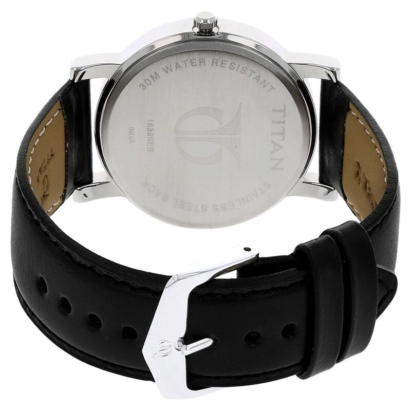 Buy Online Titan Quartz Analog Silver Dial Leather Strap Watch for Men -  nn1639sl03