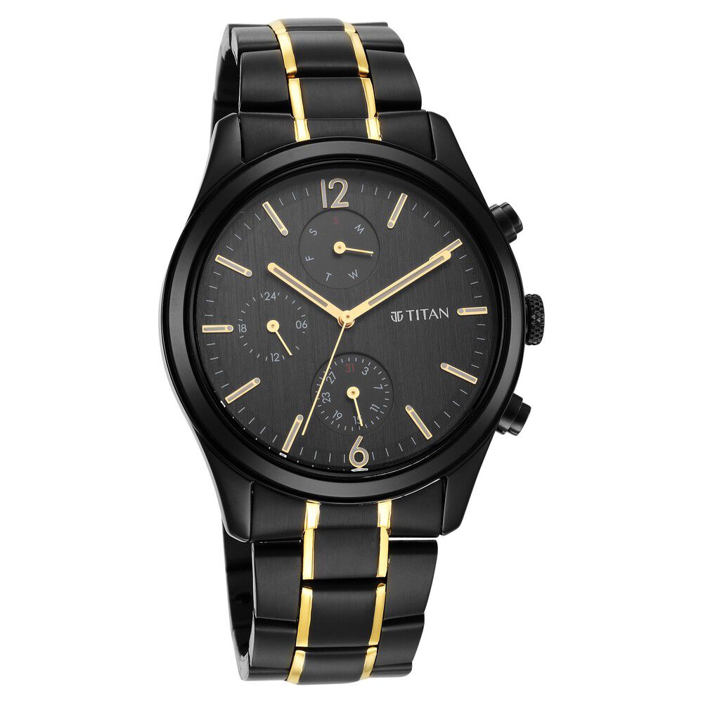 Buy Online Titan Mechanical Slimline Golden Dial Mechanical Stainless Steel  Strap watch for Men - 90158ym01 | Titan