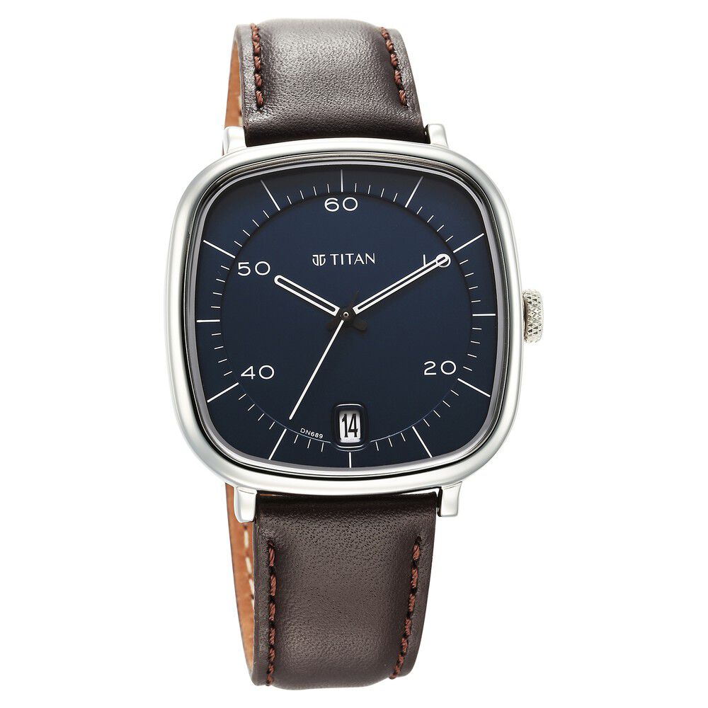 Buy Online Titan Smart steel Beige Dial Analog with Date Leather Strap watch  for Men - 9323sl01 | Titan