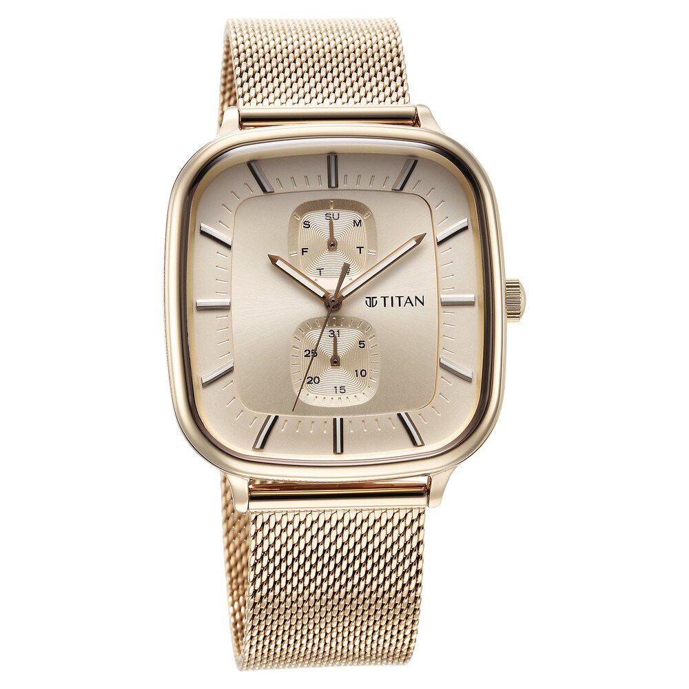 Buy Online Titan Avant Garde Quartz Multifunction Silver Dial Leather Strap  watch for Men - nr90147sl01 | Titan