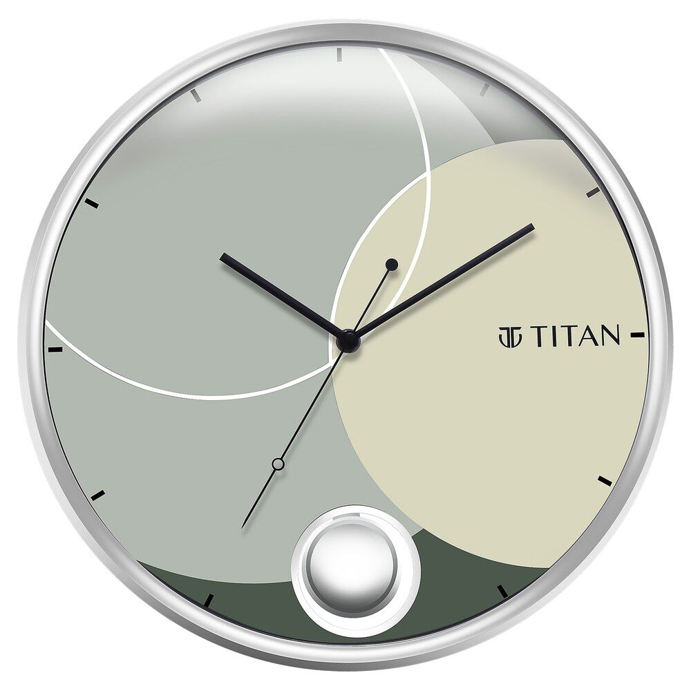 Buy Titan Contemporary Brown Wall Clock With A Partly Semi-Transparent  online