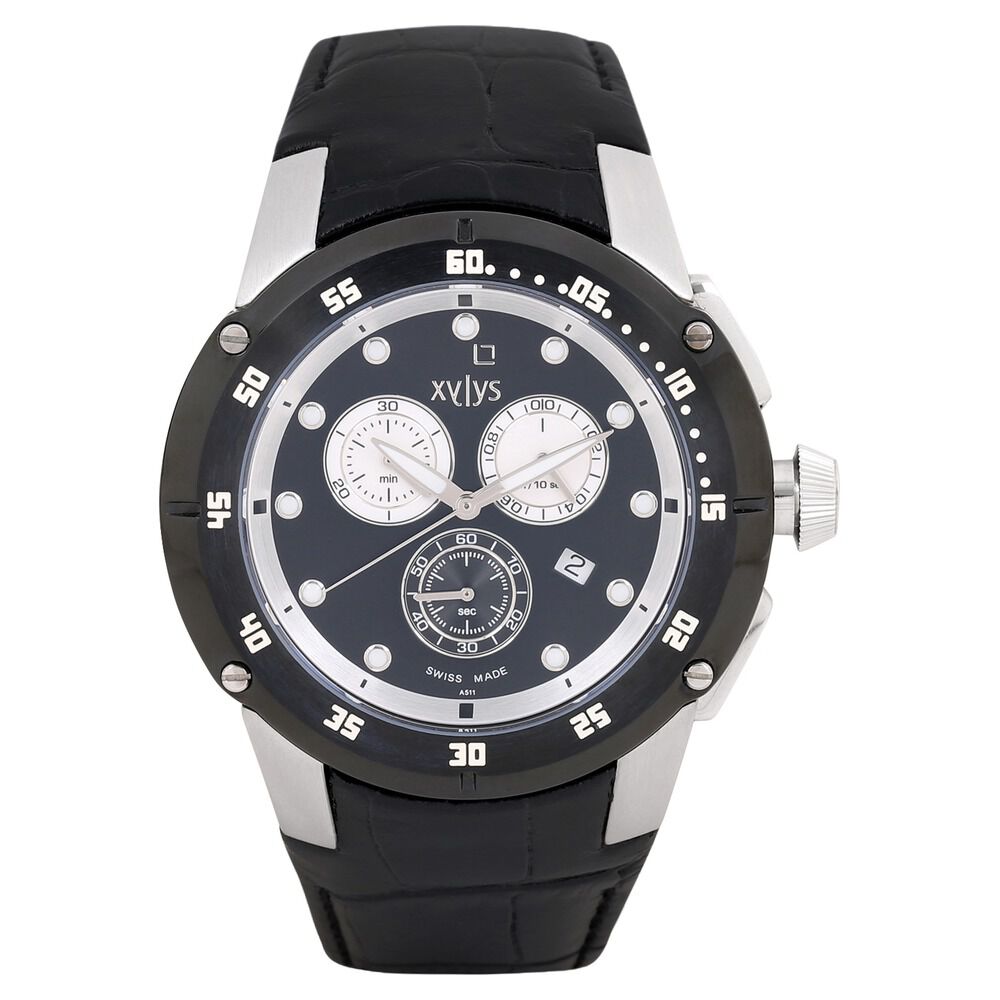 Buy Online Xylys Quartz Chronograph White Dial Leather Strap Watch for Men  - ng90009sl01 | Titan