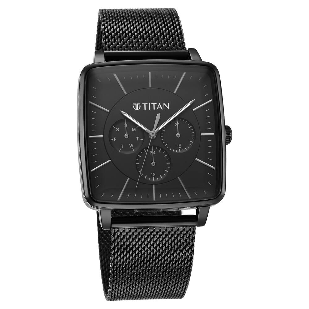 Buy Online Titan Quartz Multifunction Champagne Dial Stainless Steel Strap  watch for Men - nr1688km01 | Titan