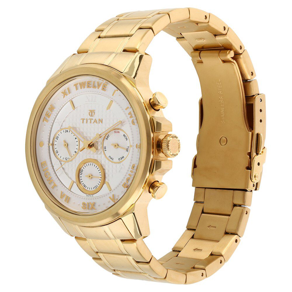 Buy Online Titan Nebula Quartz Analog 18 Karat Solid Gold Watch for Men -  nn620dl03 | Titan