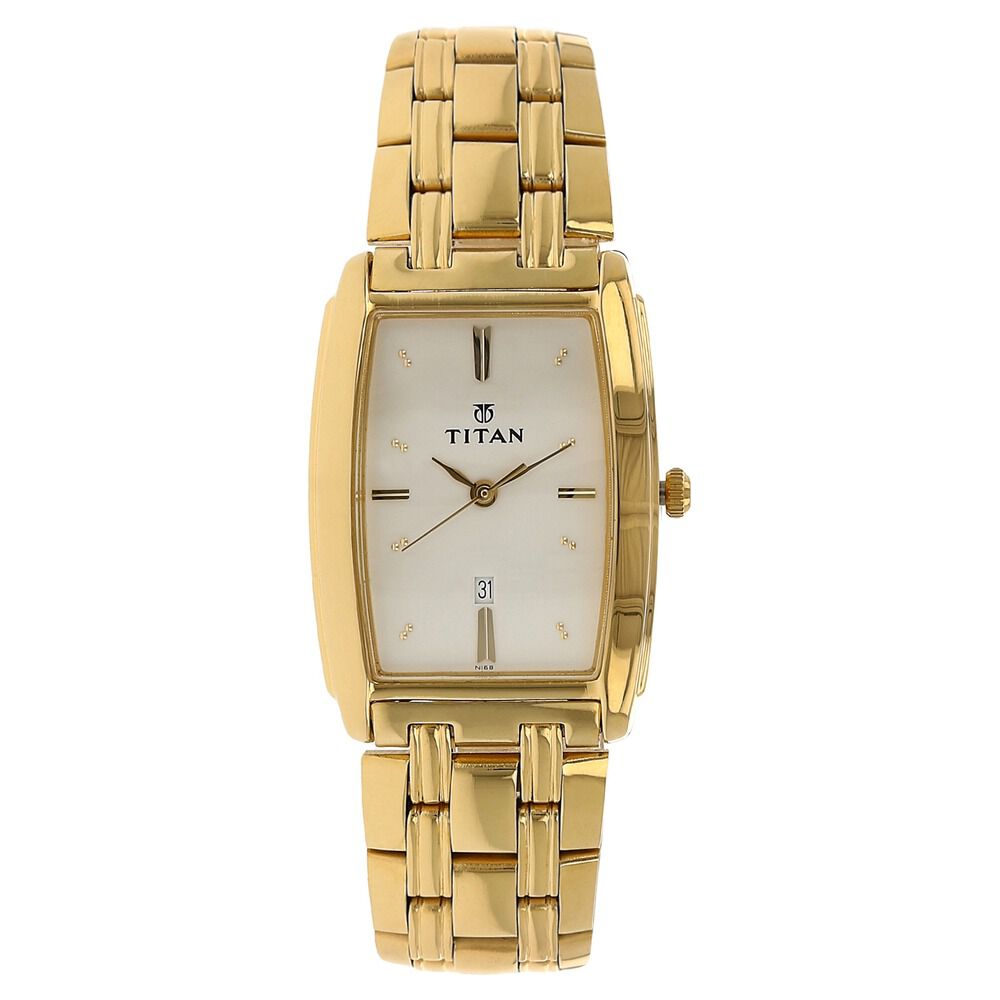 Buy Titan White Dial Analog Watch For Men -NR9315YM01 Stainless Steel, Gold  Strap Online at desertcartINDIA