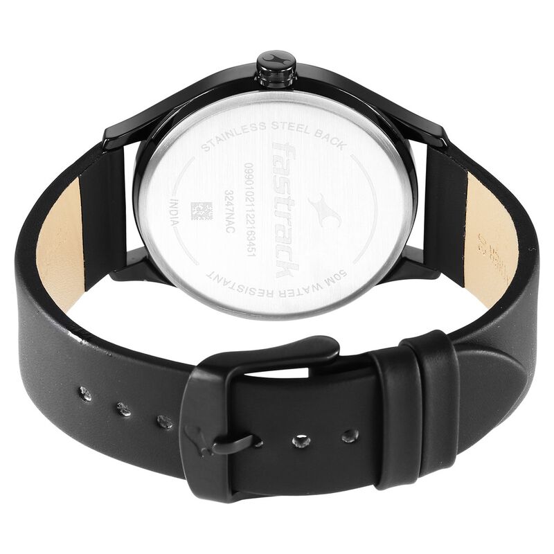 Buy Online Fastrack Style Up Black Dial Leather Strap Watch for Guys ...
