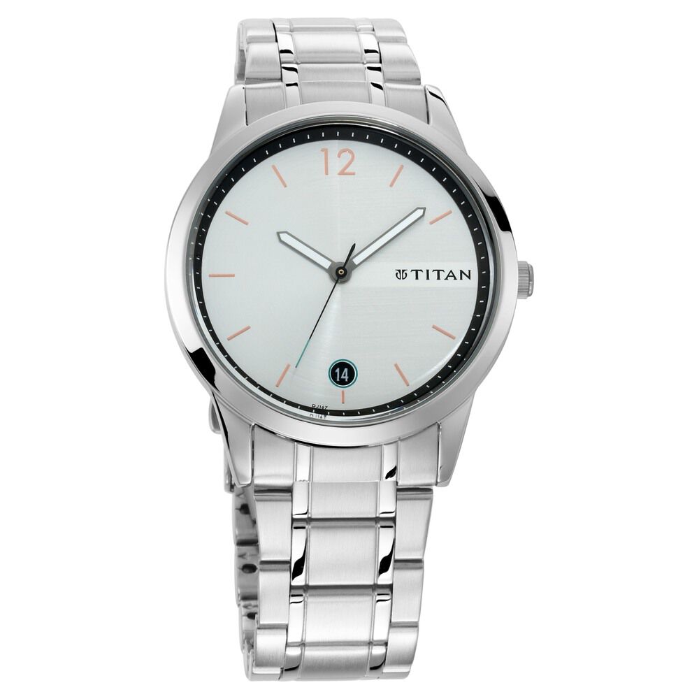 Buy Titan White Dial Analog Watch With Steel And Ceramic Strap 95061WD02  Online at Low Prices in India at Bigdeals24x7.com