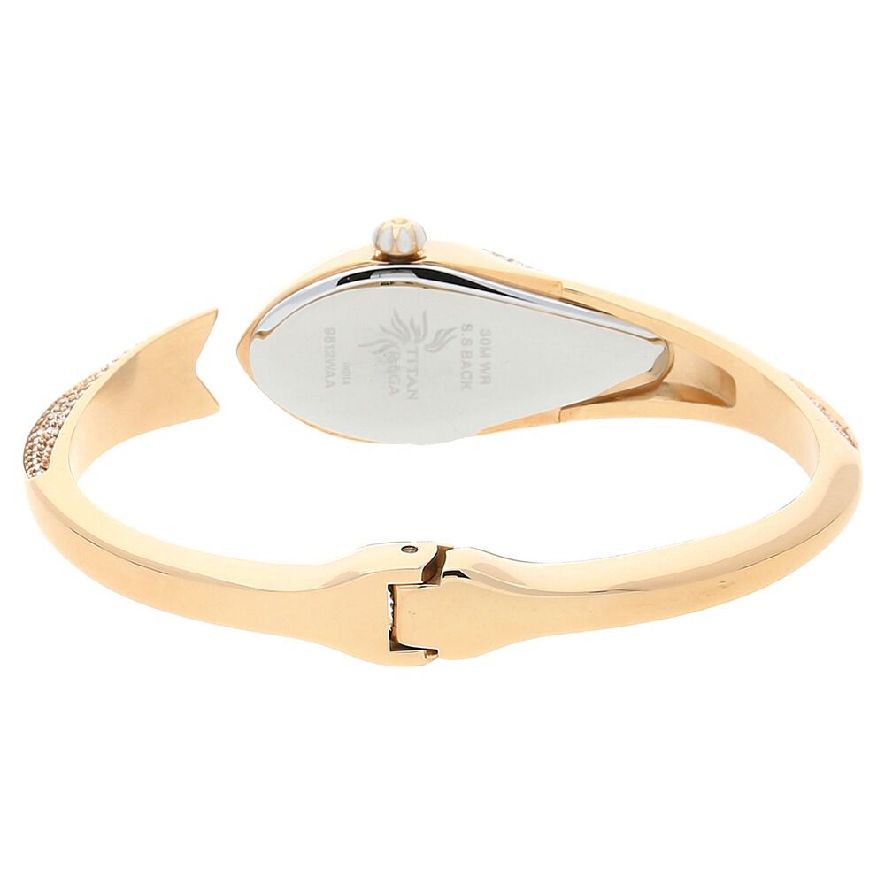 Gucci YA109527 Women's G Line Gold Plated Mother of Pearl Bangle Strap Watch,  Gold/White