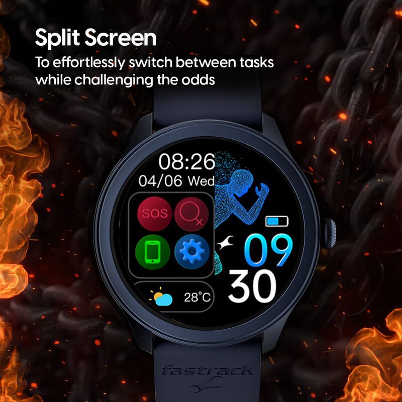 Fastrack Reflex Invoke Smartwatch Pink: BT Calling, Advanced Chipset,  Breathing Rate, IP68.