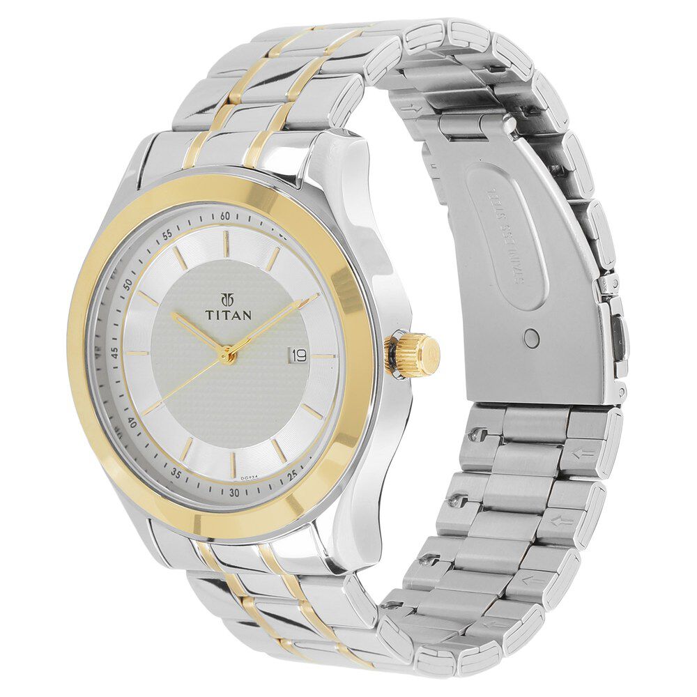 Buy Online Titan Karishma Quartz Analog Silver Dial Leather Strap Watch for  Men - 1825sl15 | Titan