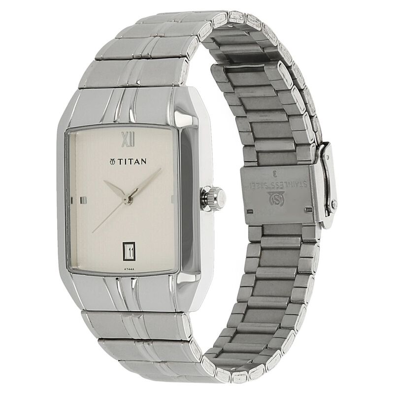 Buy online Titan Men Metal White Watch - 1640ym04 from Watches for