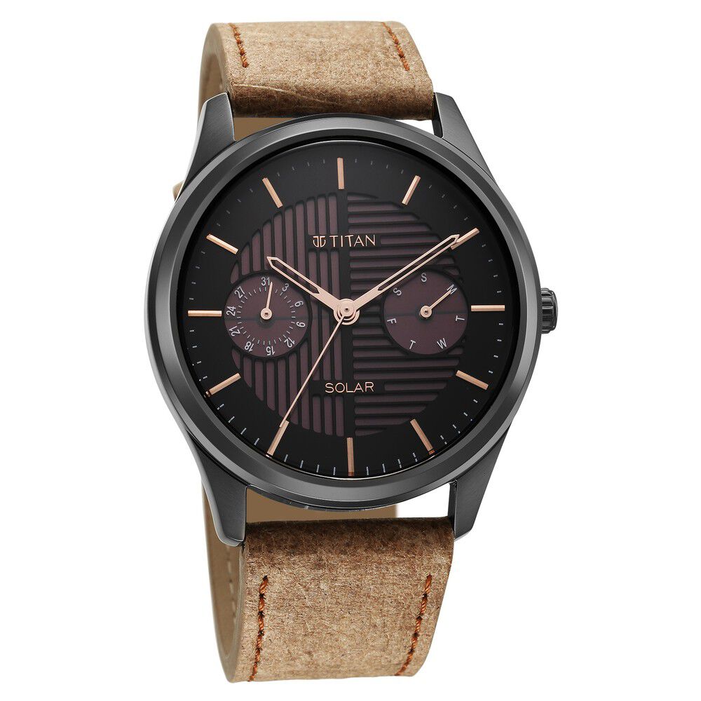 Accessories | Titan Solar Powered black Dial Watch For Men | Freeup
