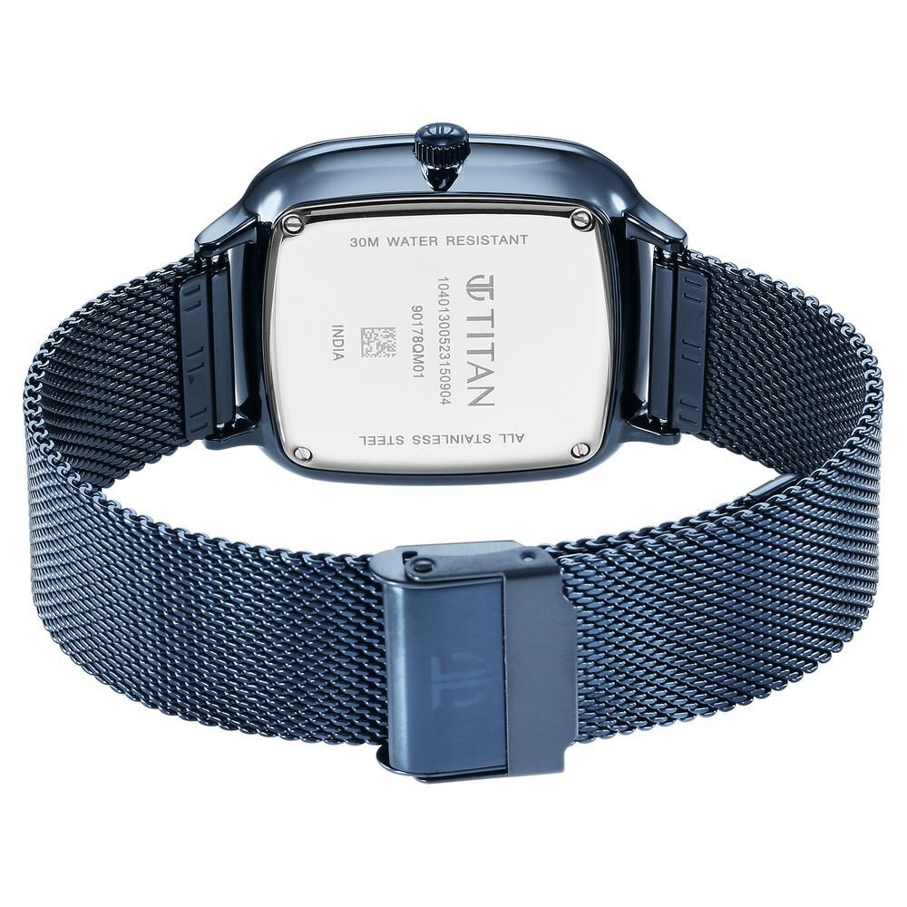 Titan Avant Garde Blue Dial Quartz Multifunction Stainless Steel Strap  Watch for Men