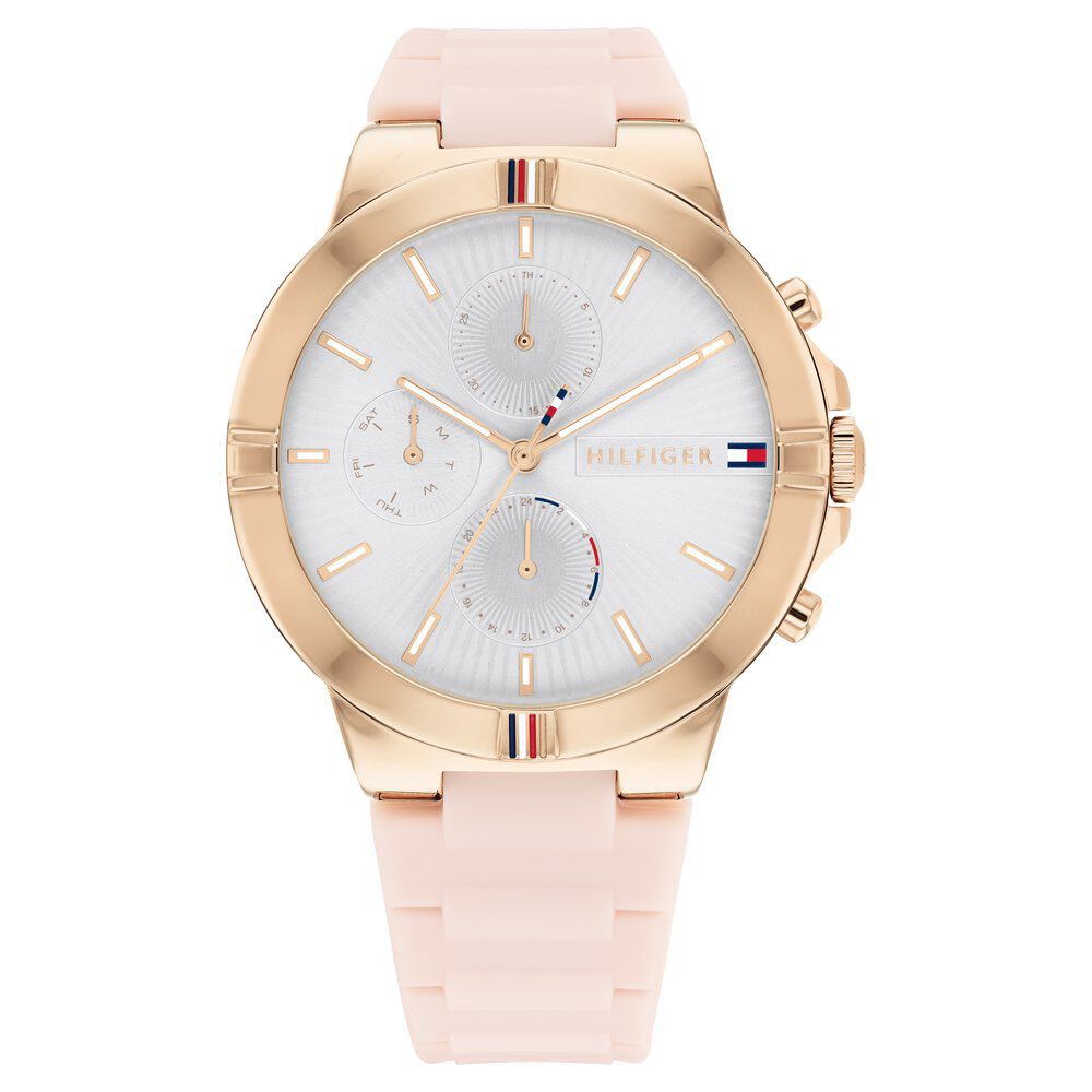 Tommy hilfiger watch cheap women's white silicone strap