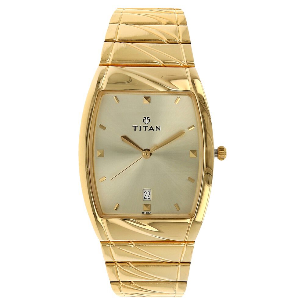 Amazon.com: Titan Men's Golden Watch -1712ym02 : Clothing, Shoes & Jewelry