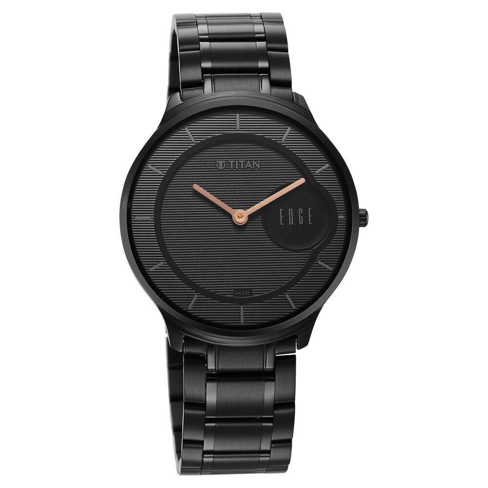 Buy Online Titan Slim Quartz Multifunction Black Dial Stainless Steel Strap  watch for Men - nr1877sm01 | Titan