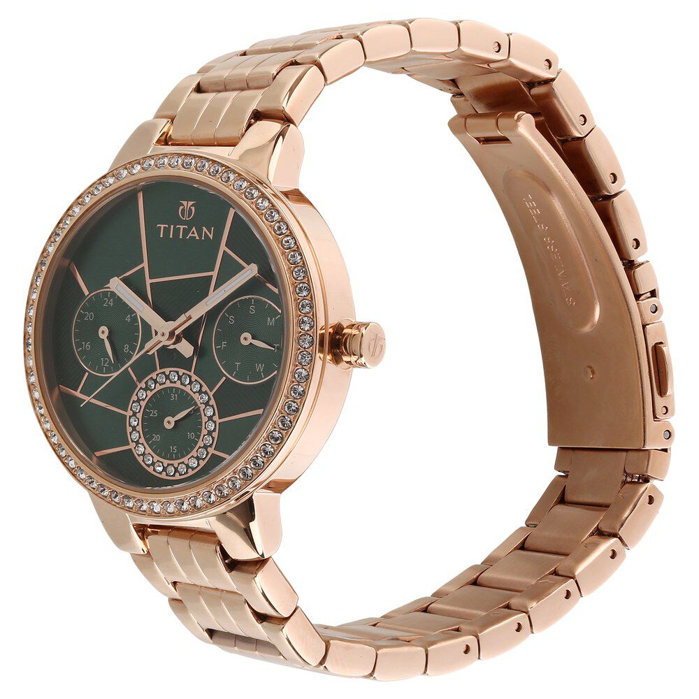 Buy Titan Royal Men's Watch Green Dial, Stainless Steel Case 90125SL02  Online