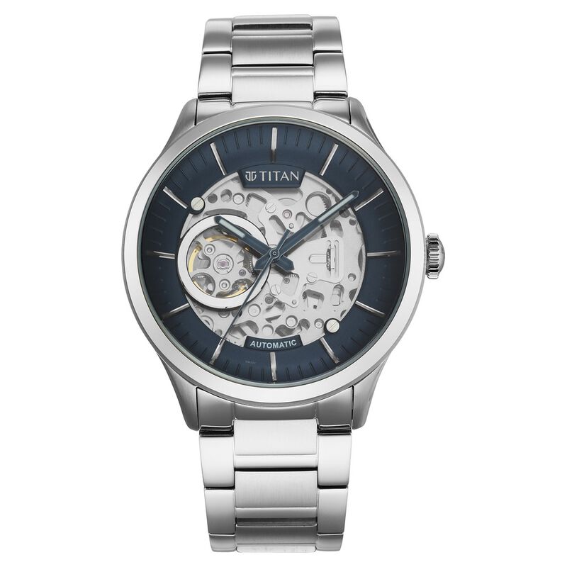Buy Online Titan Metal Mechanicals Blue Dial Automatic Stainless Steel ...