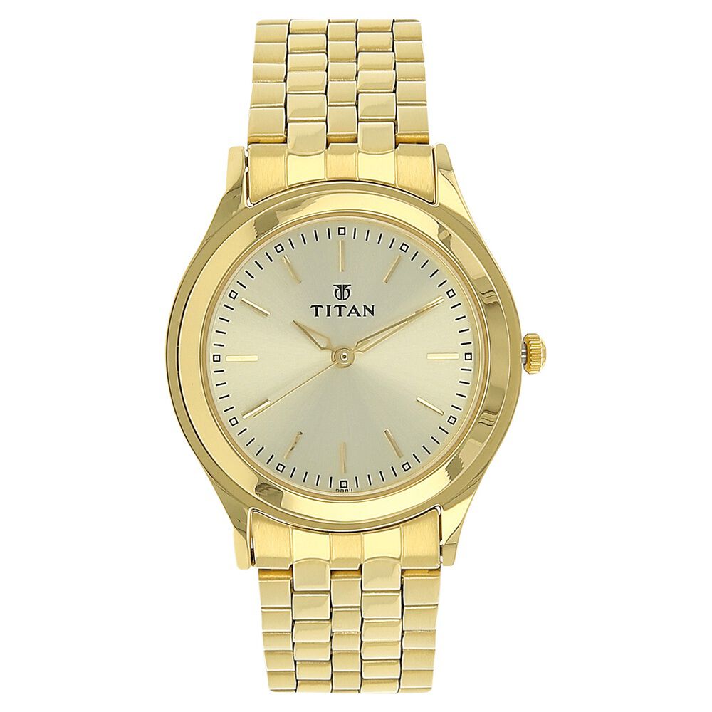 Titan Women's 197YM04 Raga Gold Metal Strap Watch - Walmart.com