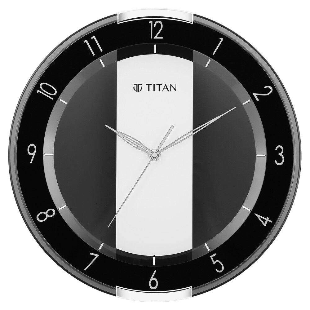 Titan Classic Silver Colour Wall Clock with Silent Sweep 34 x 34 (Medium)  W0072PA02 – Evimra