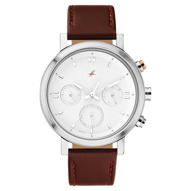 Buy FASTRACK Men Tick Tock 2.0 White Dial Leather Analog Watch