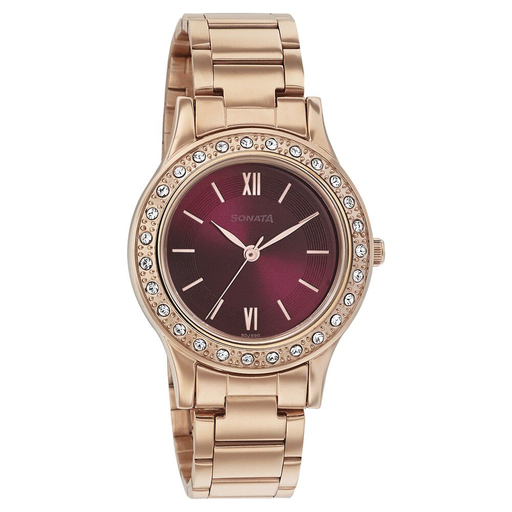 Women Sonata Blush Pink Dial Stainless Steel Strap Watch at best price in  Patna