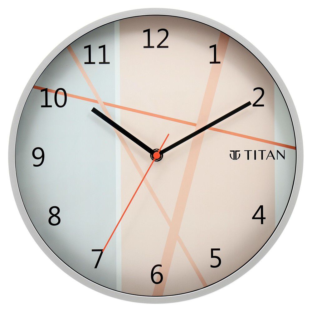 Buy Online Titan Contemporary Grey Dial Grey Color Silent Sweep Technology  - 32.5 cm x 32.5 cm (Medium) - w0055pa03 | Titan
