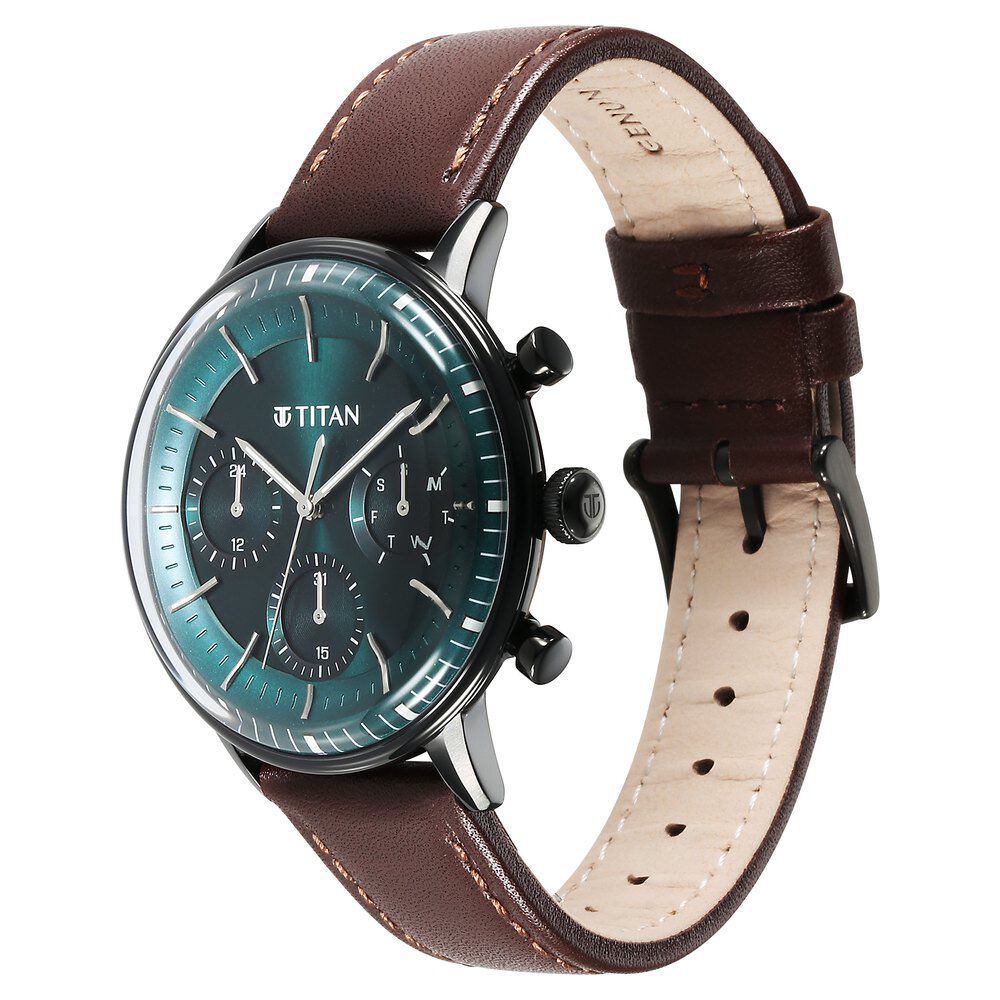 Titan light sale leather watches