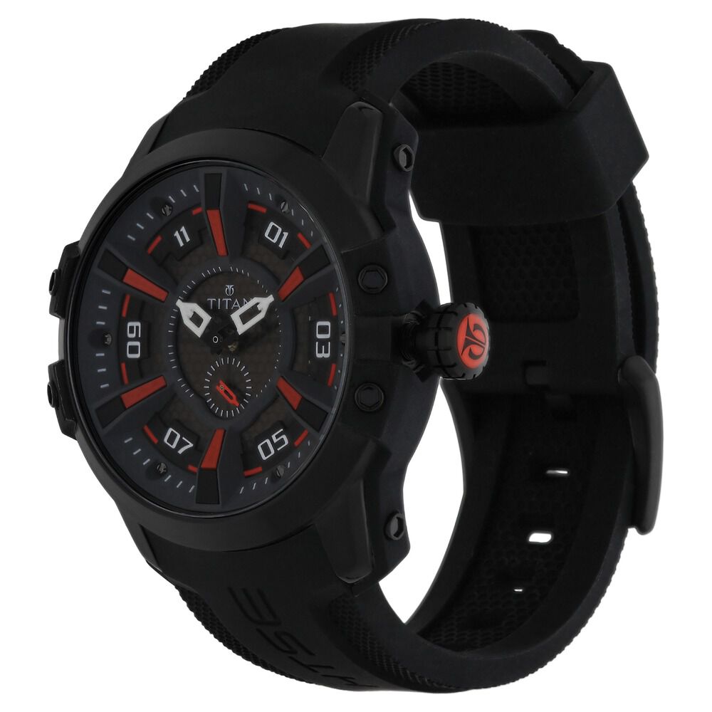 Buy Online Titan Men Solar Powered Black Dial Quartz Leather Strap watch  for Men - nc1573kl02 | Titan