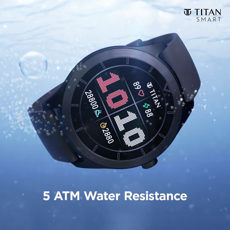 Buy Online Titan Smart Touch Screen Unisex Watch with Black Dial Silicone  Strap with Women's Health tracking - 90137ap01