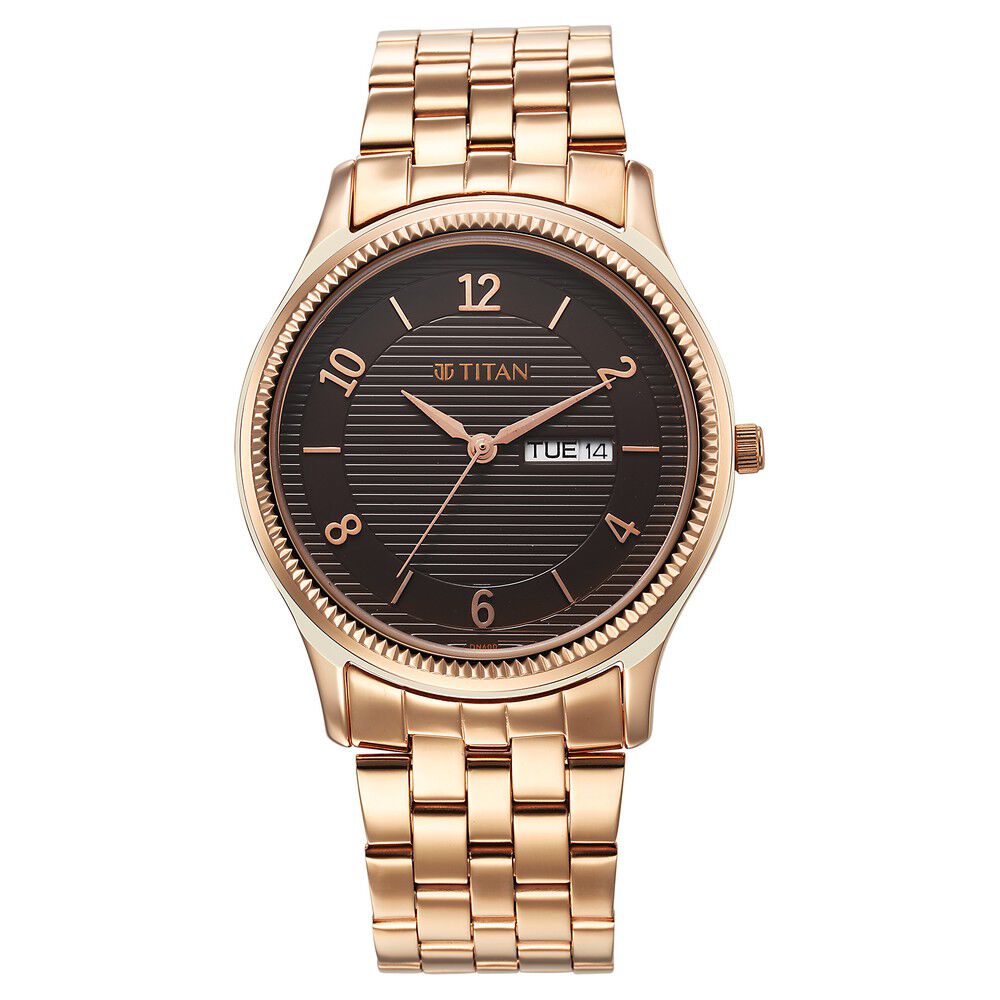 Buy Titan Men Gold Toned Dial Watch NH1580YL05 - Watches for Men 1363844 |  Myntra