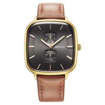 Buy Online Titan Avant Garde Quartz Multifunction Silver Dial Leather Strap  watch for Men - nr90147sl01