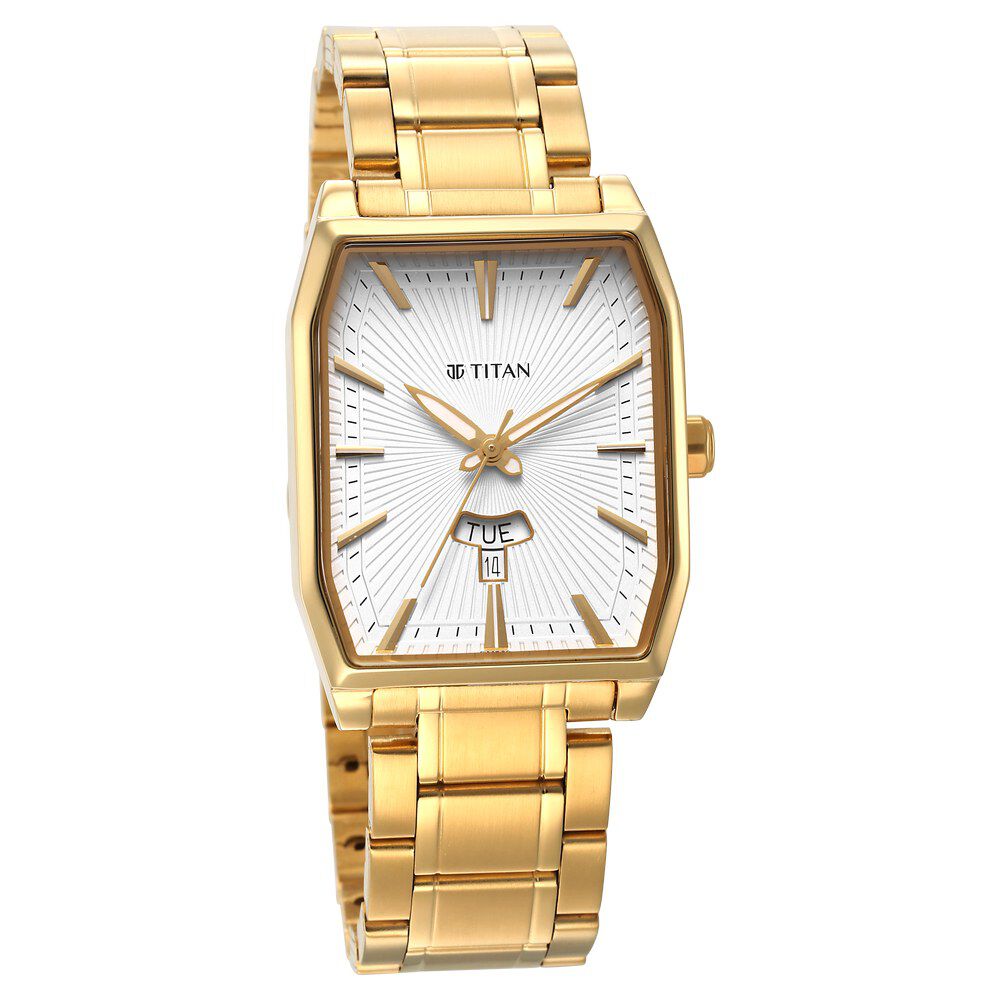 Titan watch golden sale colour price