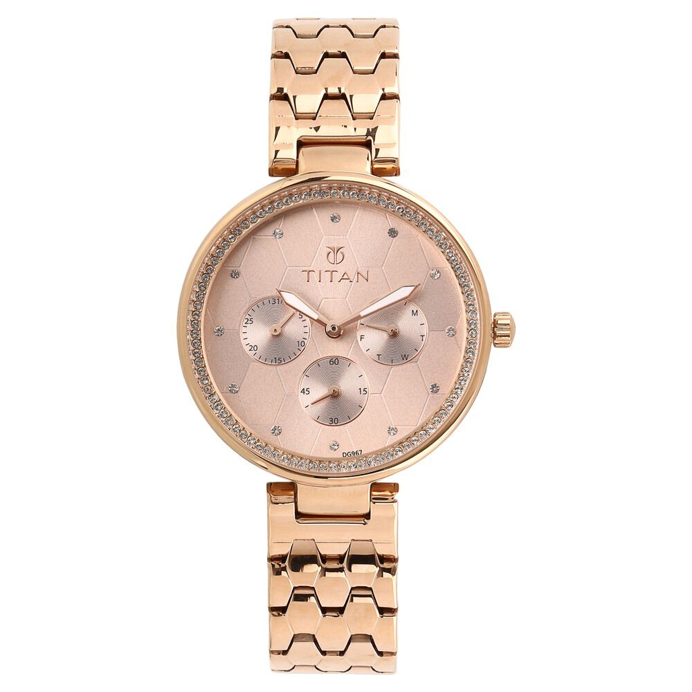 TITAN LADIES KARISHMA BROWN DIAL METAL STRAP WATCH 2678YL02