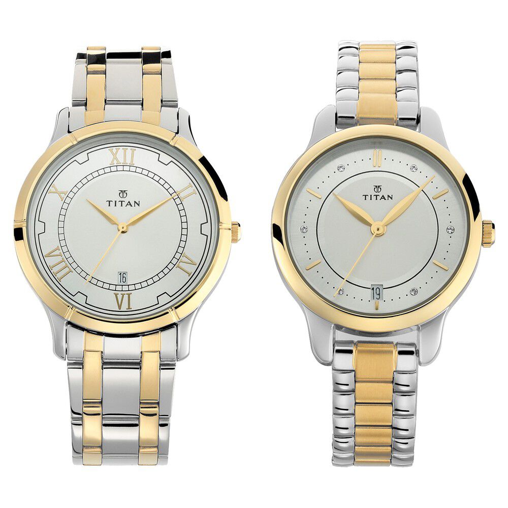 Titan Bandhan Analog Silver Dial Couple's Watch - NJ19632963BM01 /  NJ19632963BM01 : Amazon.in: Fashion
