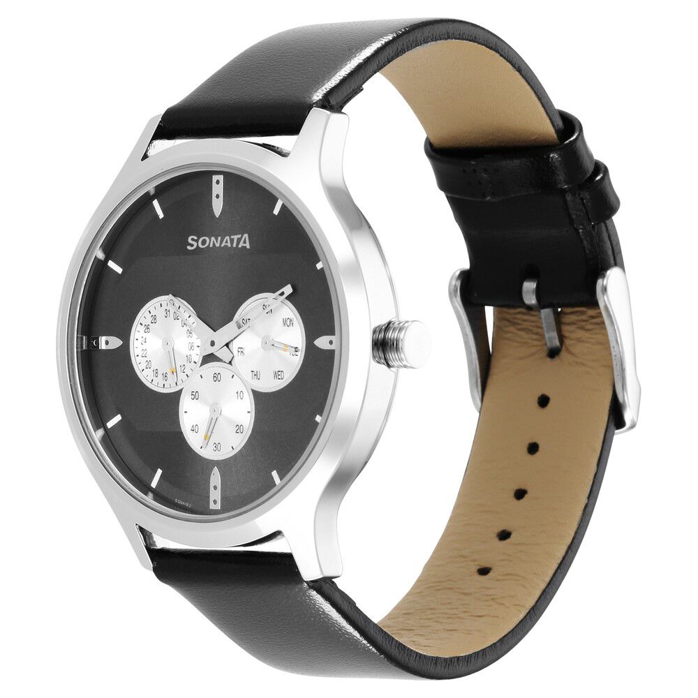 Force leather sale quartz watch