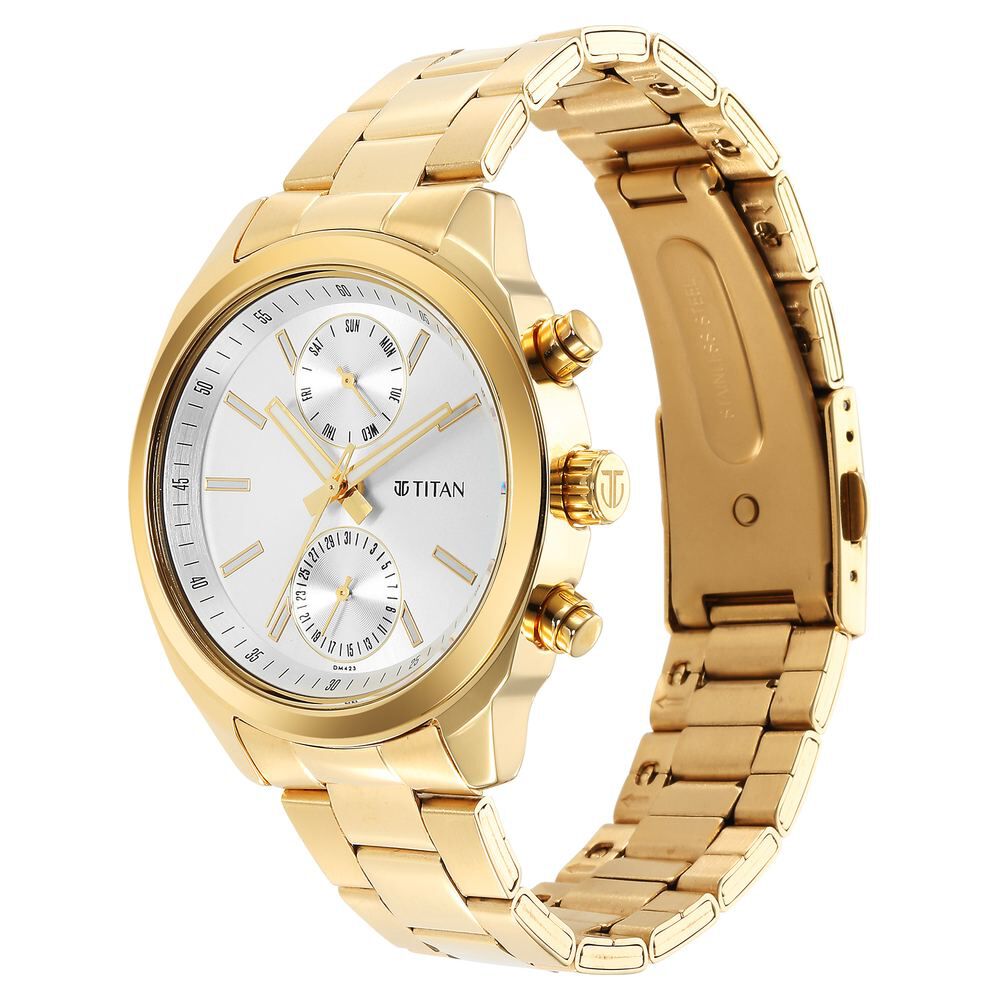 Amazon.com: Titan Unisex Analog Gold Dial Pair Watch : Clothing, Shoes &  Jewelry
